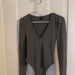 (2) SHEIN Bodysuits — Gray & Black